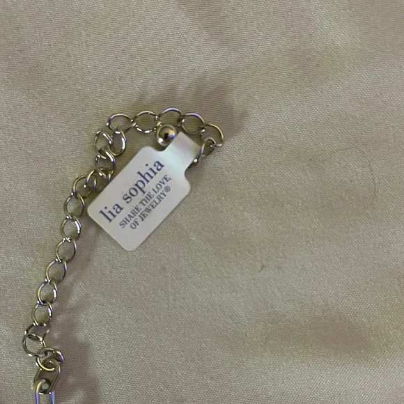 Lia Sophia Elegant Silver and Yellow Statement Necklace - Picture 4 of 9